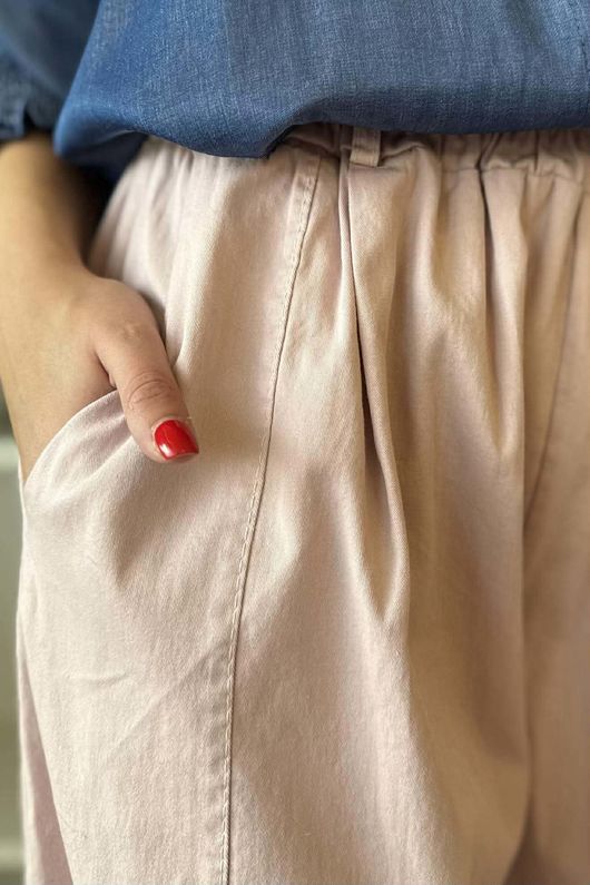 Gaberdine Barrel Pant Rose 